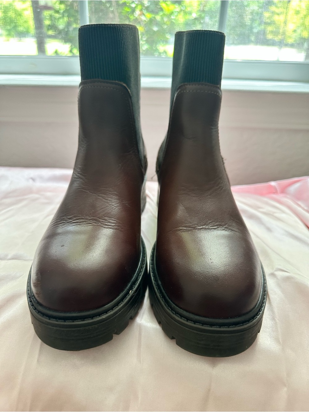 Chunky Chelsea Ankle Boots in Dark Brown